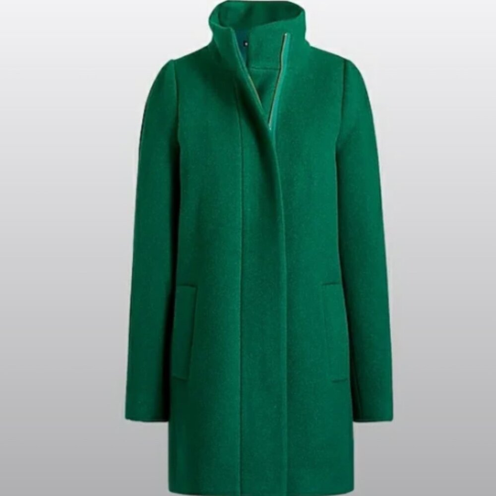 J.Crew Cocoon Stadium Coat  Emerald Green. Excellent Condition.